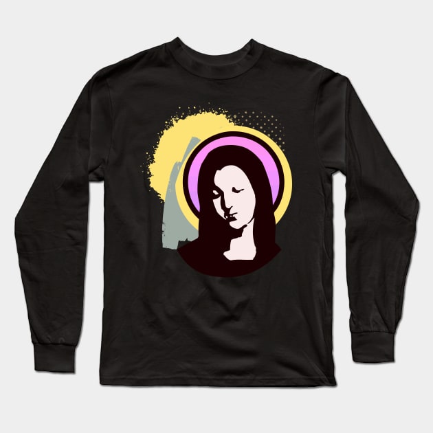 Virgin Mary Long Sleeve T-Shirt by Museflash